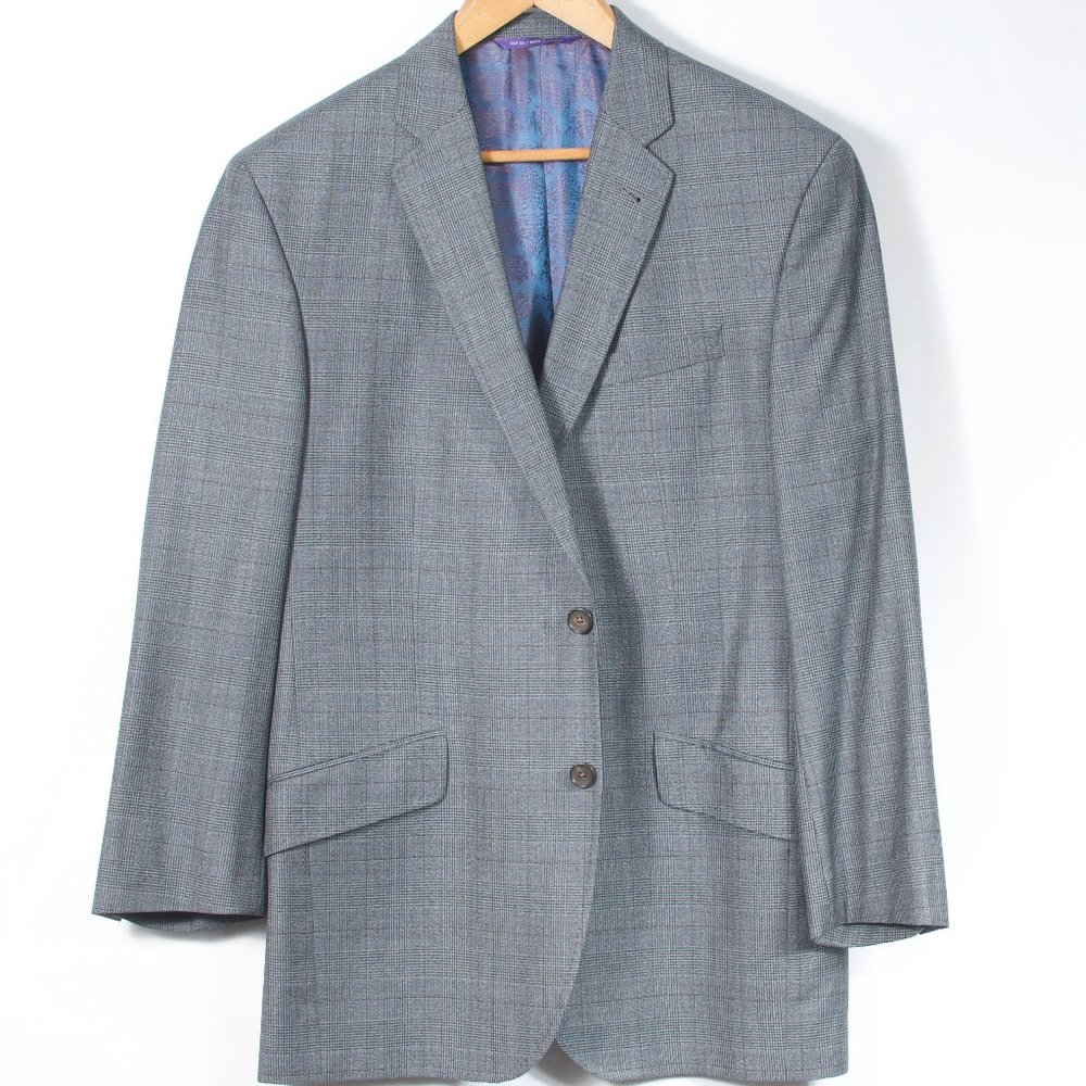 🇨🇦 Ted Baker 42R/42S Men's Jones CT Sport Coat Gray Check Wool